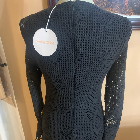 NWT See by Chloe Crochet Asymmetrical Dress - Picture 11 of 16